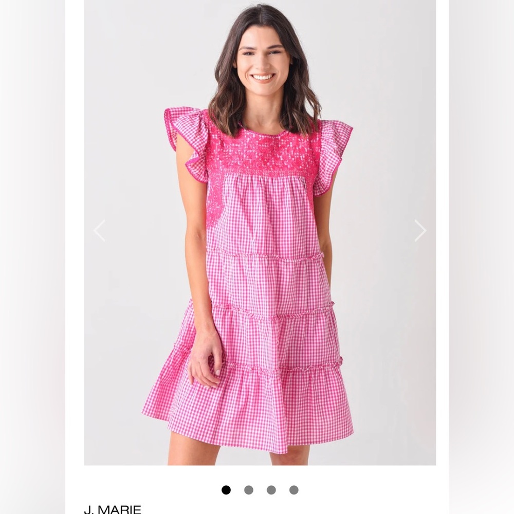 J. Marie pink and green gingham dress